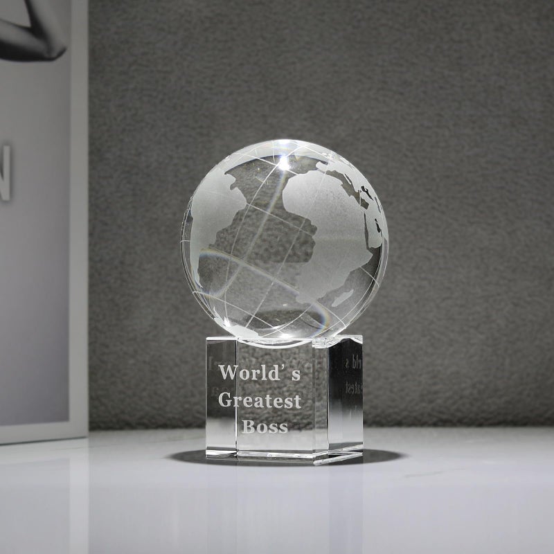 LONGWIN World's Greatest Boss 2.76" Crystal Globe Awards - Unique Gifts for Boss on Bosses Day, Birthday, Christmas, Thanks Giving Day - Image 2